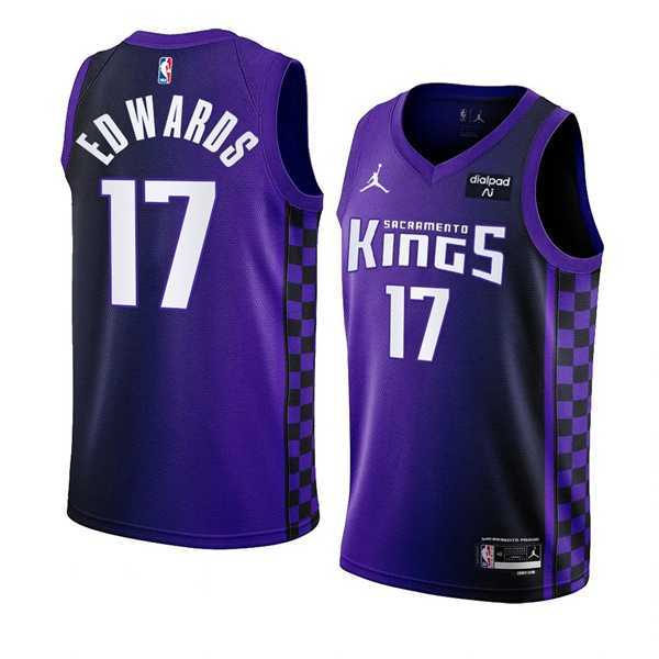 Men%27s Sacramento Kings #17 Kessler Edwards Purple 2023-24 Statement Edition Swingman Stitched Jersey Dzhi